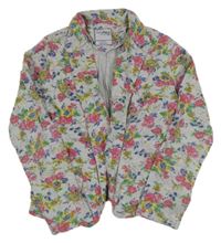 Sivé melírované kvetované teplákové sako Terranova