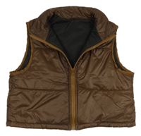 Hnedá šušťáková zateplená crop vesta Shein