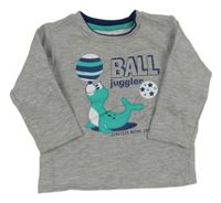 Sivá mikina s tuleněm a nápismi Ergee