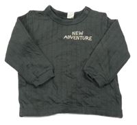 Antracitová rebrovaná mikina s nápisom H&M