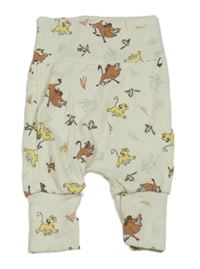 Smotanové rebrované tepláky so zvířátky - Levíý kráľ Primark