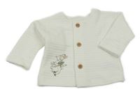 Biela rebrovaná prepínaci mikina s králikom George