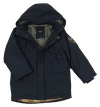 Tmavomodrá šusťáková zimní bunda s kapucí Name it