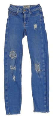 Světlemodré skinny rifle s prošoupáním New Look