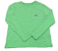 Zelené tričko s nápisom H&M