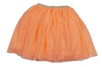 Neónově oranžová tylová sukňa H&M