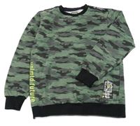 Kaki-čierna army mikina Studio