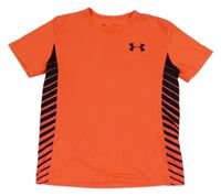 Neonově korálovo-černé sportovní tričko s logem Under Armour