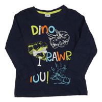 Tmavomodré triko s diny a nápisy Kiki&Koko