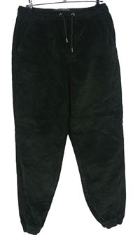 Pánské khaki manšestrové cuff jogger kalhoty Denim 