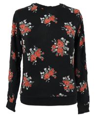 Dámské černé květované mikinotriko H&M