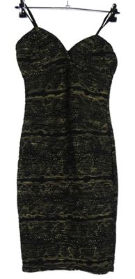 Dámské černo-béžové vzorované plisované šaty New Look 