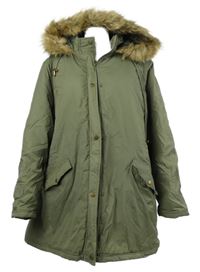 Dámská khaki šusťáková zateplená parka s kapucí Capsule 