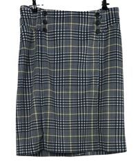 Dámská tmavomodro-žlutá kostkovaná sukně Gerard 