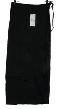 Nové - Dámská černá lněná dlouhá zavinovací sukně Primark 