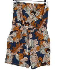 Dámský tmavomodro-hnědo-růžový vzorovaný letní overal Next 