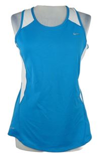 Dámský tyrkysovo-bílý sportovní funkční top Nike 
