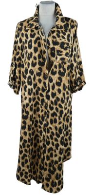 Dámské černo-béžové vzorované košilové šaty Shein