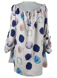 Dámska svetloružová bodkovaná blúzka