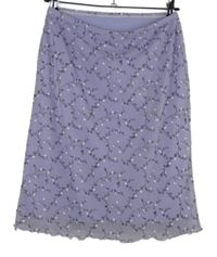 Dámska lila kvietkovana sukňa