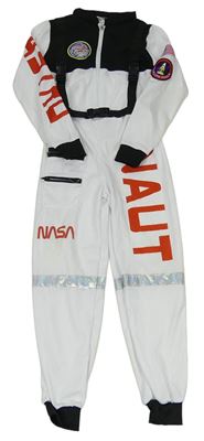 -Kockovaným čierno-biely overal s nápisem- kosmonaut