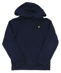 Tmavomodrá mikina s nášivkou a kapucňou Lyle&Scott