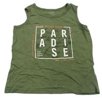 Khaki crop top s nápisom Primark