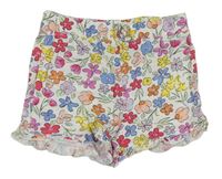 Biele kvetinové bavlnené kraťasy Primark