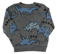Sivá mikina s dinosaurami F&F