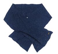 Tmavomodrá melírovaná rebrovaná pletená šál Urbanknit