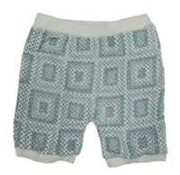 Modro-biele kockované pletené kraťasy F&F