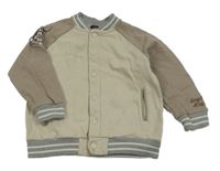 Béžovo-hnědá baseballová mikina s nášivkou Next