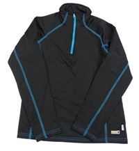 Černá thermo mikina s modrým prošíváním Etirel