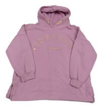 Ružová mikina s nápisom a kapucňou Nutmeg