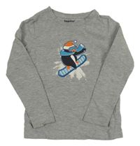 Sivá mikina s tučňákem Lupilu