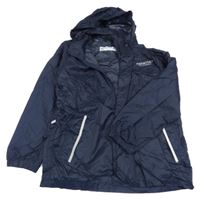 Tmavomodrá šusťáková nepromokavá bunda s logem a kapucí Regatta