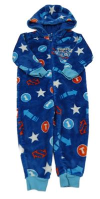 Safírová chlupatá kombinéza s Thomasem Mothercare