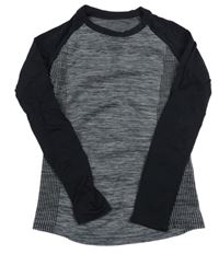 Sivo-čierne melírované spodné funkčné tričko