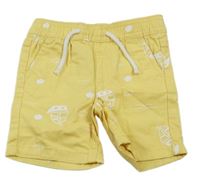 Žlté plátenné kraťasy s obrázkami Primark