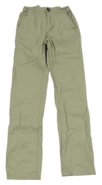 Khaki plátenné chino nohavice C&A