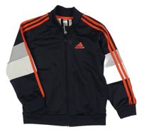 Modro-červeno-šedo-bílá sportovní propínací mikina Adidas