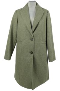 Dámsky olivovošedý flaušový dlhý kabát Primark