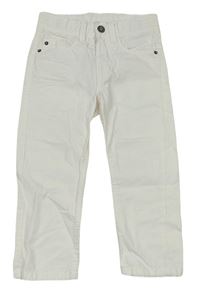 Biele plátenné nohavice H&M