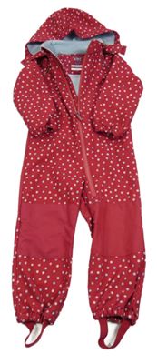 Malinová bodkovaná á softshellová kombinéza s kapucňou Tchibo