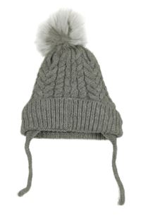 Sivá čapica s 3D vzorom a brmbolcom Primark