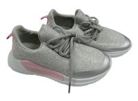 Nové- Stříbrno-růžové ultralehké botasky vel. 29