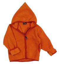 Oranžovo-červená fleecová funkčná prepínaci mikina s kapucňou Jako-o