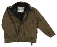 Béžovo-hnědá kostkovaná šusťáková zimní bunda Stuf