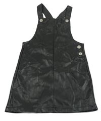 Čierne koženkové na traké šaty Peacocks