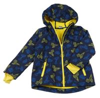 Tmavomodrá softshellová bunda s bagry a kapucí Kiki&Koko